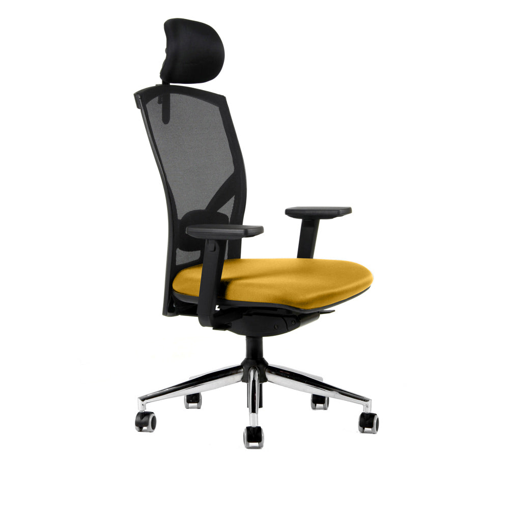 Silla Turin Luxury con cabezal base cromada